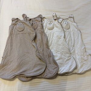 Nested Bean set of 4 Zen Sack 2 Classic and 2 Winter sleep sacks beige cream